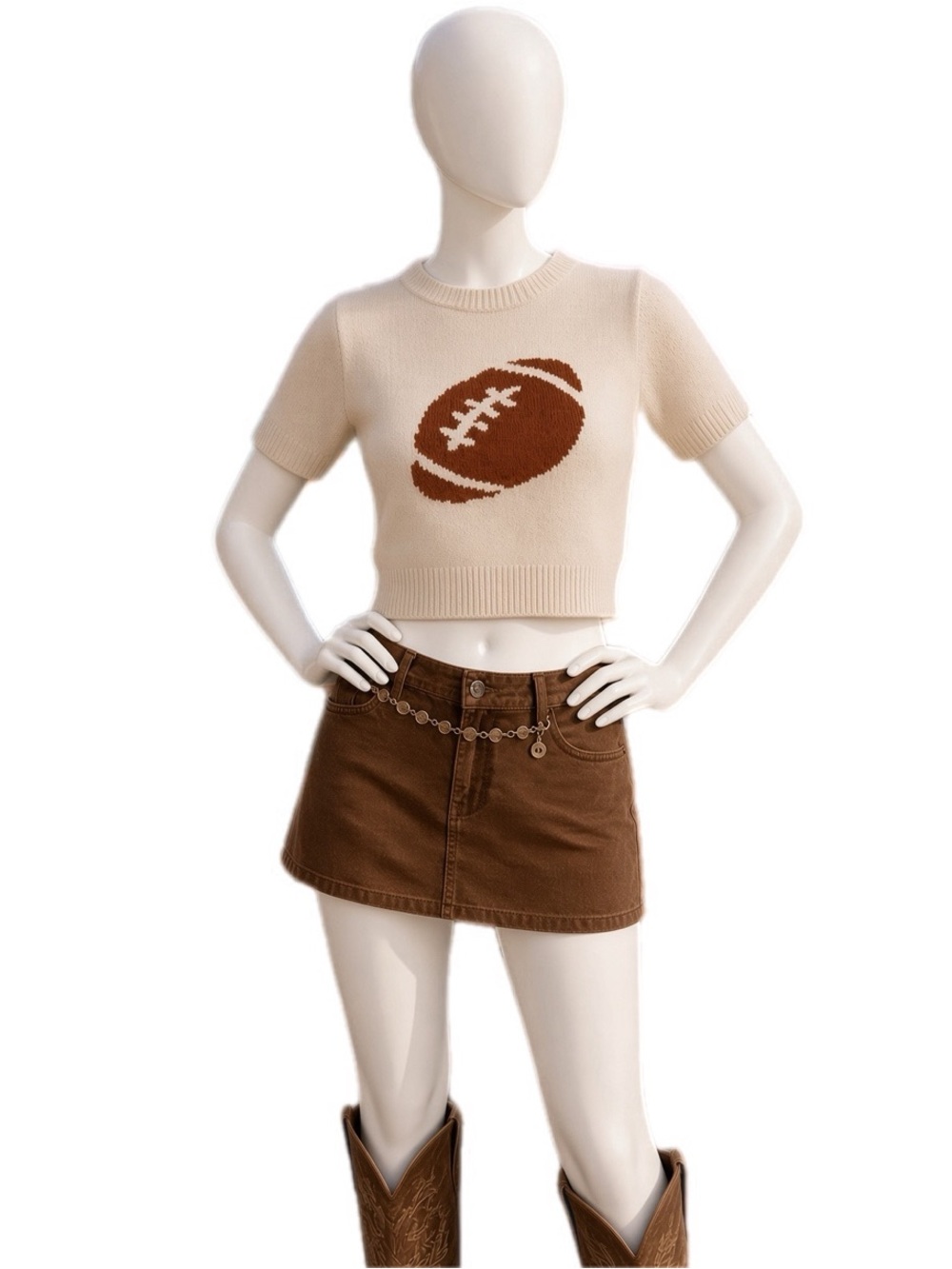 LELIS football crop fitted sweater S M L